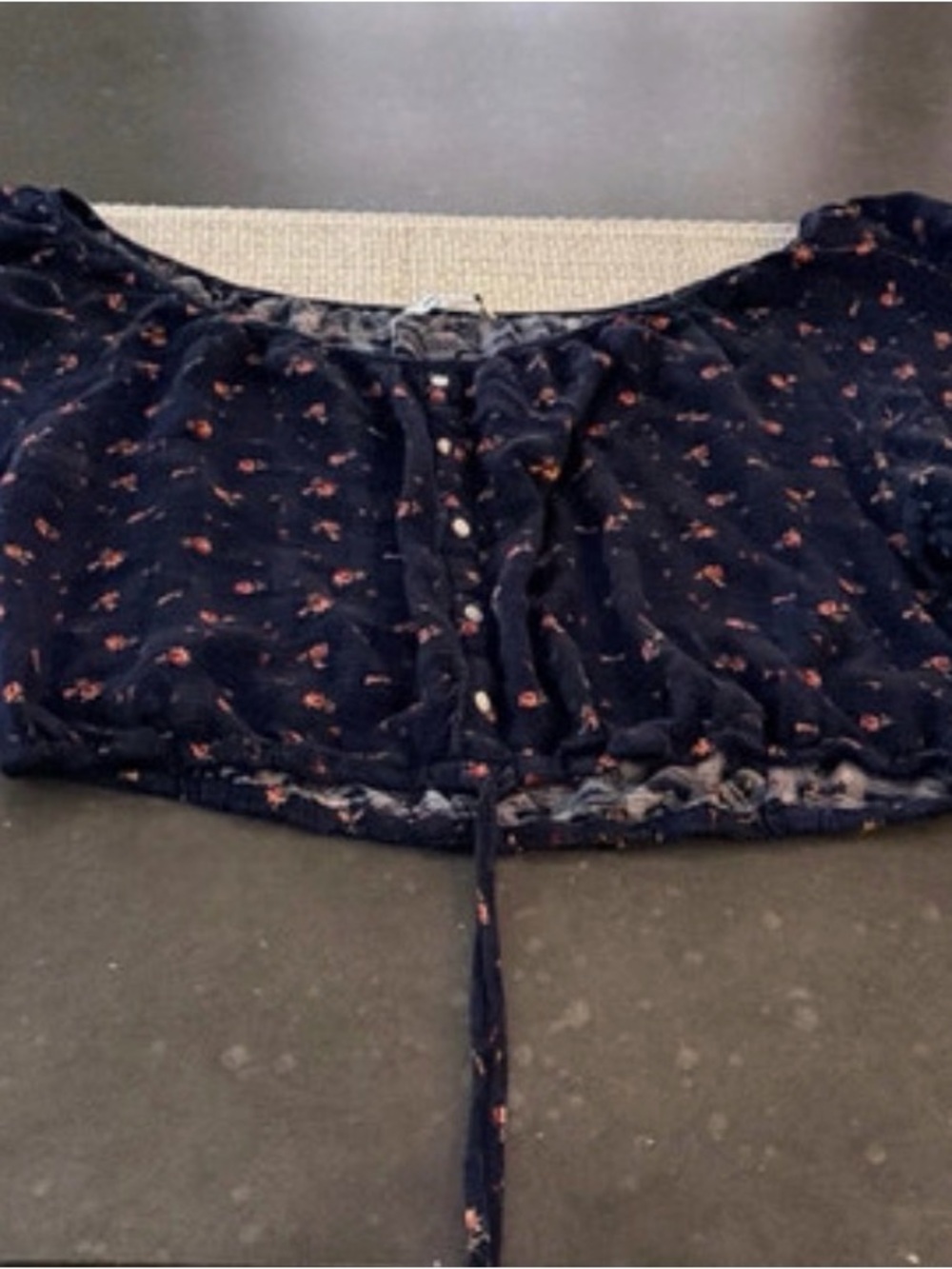 American Eagle Outfitters Navy Floral Crop Top